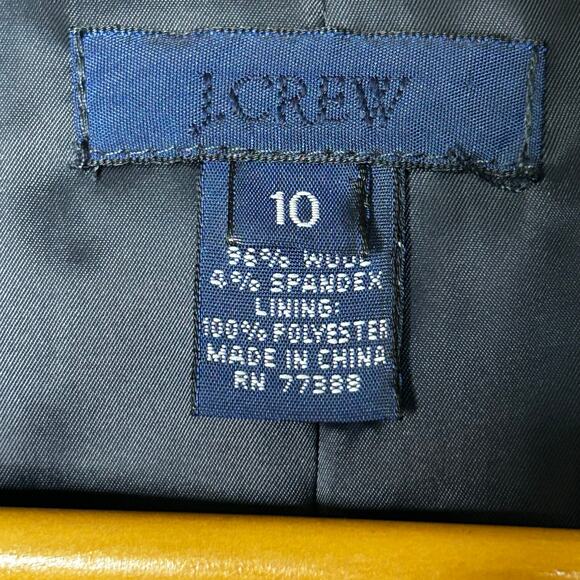 J Crew Blazer Size 10 Wool Navy Pinstripe Career Collegiate Academia Preppy - Picture 4 of 8